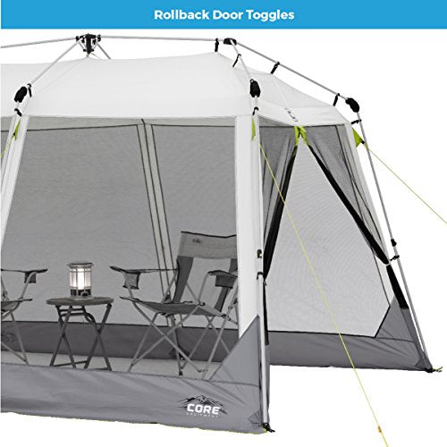 CORE 12'x10' Instant Screen House | Folding and Portable Large Pop Up Canopy Shelter with Included Carry Bag | Perfect for Family Camping, Outdoor, Picnic, Backyards, BBQ, Tailgate, Patio and - WoodArtSupply