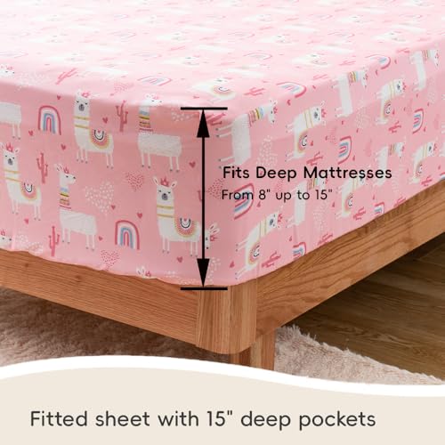 Bunnikins & Clover Twin Sheets Set Kids, Deep Pocket Soft Printed Microfiber 3 Piece Toddler Bedding Set for Boys Girls Bunnikins & Clover