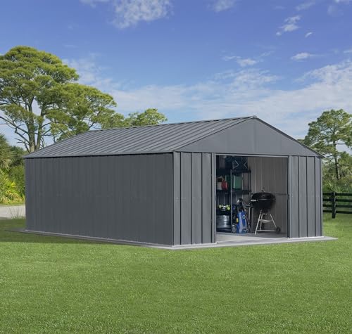 Arrow Classic Metal Shed, 12 x 17, Charcoal Arrow Shed