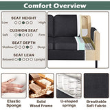 STHOUYN 56" W Fabric Loveseat Sofa with 2 USB, Small Couches for Living Room, Bedroom, Office, Easy Assembly & Comfy Cushion, Dark Grey STHOUYN