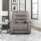 Lexicon Manual Recliner Chair, Home Theater Seating Recliner Armchair, Polished Microfiber Wall Hugger Manual Reclining Sofa Chair for Living Room/Office/Apartment, Grayish Brown