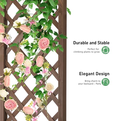 VINGLI Wooden Garden Arbor, Wedding Arch, 7ft Arch Backdrop Stand for Ceremony, Wood Trellis for Plant Climbing, Christmas Decor Pergola for Garden Backyard, Lawn VINGLI