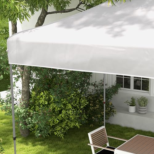 Outsunny 10' x 20' Pop Up Canopy Tent, Instant Sun Shelter with 3-Level Adjustable Height, Easy up Outdoor Tent for Parties with Wheeled Carry Bag for Garden, Patio, White - WoodArtSupply