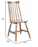 SAFAVIEH Home Collection Priam Farmhouse Walnut Brown Spindle Back Living Room Accent Dining Chair SAFAVIEH