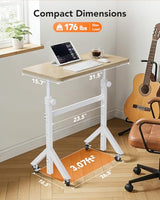 ErGear Small Standing Desk Adjustable Height, 6 Height Settings Up to 46.5″, Walking Pad Desk with Triangular Leg Design, Smooth Mobility with Lockable Wheels, Standing Desk for Walking Pad ErGear