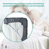 Bed Sheet Fasteners, Adjustable Mattress Suspenders, Mattress Cover Straps, Bed Corner Holder and Keepers and the Bed Sheet Grippers Clips (Triangle White Set of 4) RayTour