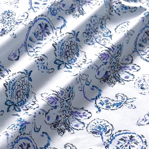 Elegant Comfort Softest and Coziest 6-Piece Sheet Set - 1500 Premium Hotel Quality Microfiber - Deep Pocket, Wrinkle Resistant 6-Piece Paisley Pattern Bed Sheet Set, Full, Paisley Indigo Elegant Comfort