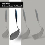 Silicone Pancake Spatula Turner with Lengthened Handle, Heat Resistant Cooking Spatulas for Nonstick Cookware, Large Flexible Kitchen Utensils BPA Free Rubber Flipper for Egg, Pancake, Fish, Burger Vovoly