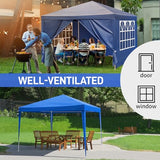 10'x10' Party Tent Outdoor Event Tents with 4 Removable Sidewalls, Large Event Tent Canopy Waterproof for Parties Patio Birthday All Season Outdoor Blue Gainvieyee
