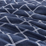 AMBERSPACE Plaid Twin XL Comforter Set Dark Blue, Reversible Checkered Bedding Set 5 Pieces for Boys Girls Teen, Lightweight Bed in a Bag for Dorm with Sheets, Pillowcase & Sham AMBERSPACE