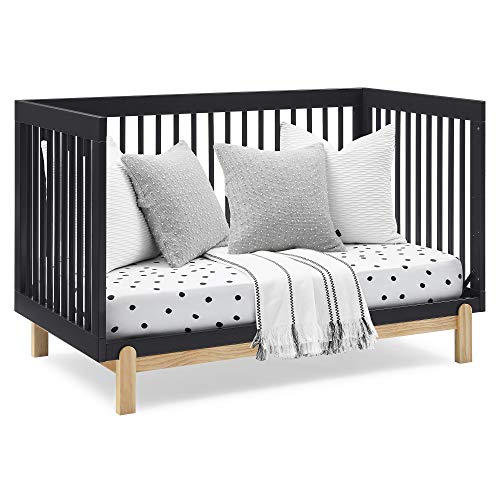 Delta Children Poppy 4-in-1 Convertible Crib, Midnight Grey/Natural