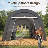 Wisteria Lane Heavy Duty Carport with 4 Cloth Bags, All-Weather Car Canopy with 2 Roll-up Doors, Portable Garage Storage Shelter Shed for Boat, Truck, or Garden Tools, 12' x 25' Wisteria Lane
