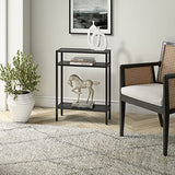 Henn&Hart 22" Wide Rectangular Console Table with Metal Shelves in Blackened Bronze, Entryway Table, Accent Table for Living Room, Hallway Henn&Hart