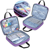 LoDrid Embroidery Kit, Embroidery Project Bag with Embroidery Kit, Portable Craft Carry Case with Starter Kit, Embroidery Supplies Storage Bag and Cross Stitch Kits for Beginner, Adults, Purple