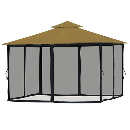 Gazebo Universal Replacement Mosquito Netting,Outdoor Canopy Net Screen 4-Panel Sidewall Gazebo Curtains, with Zippers, Easy to Install, Fit for Most Gazebo 10x12 Canopy, Patio (Black - 10 x 12 FT)