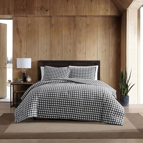 Eddie Bauer - King Comforter Set, Reversible Cotton Bedding with Matching Shams, Luxurious Bedding Set for Colder Months (Preston Grey, King) Eddie Bauer