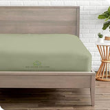 Extra Deep King Fitted Sheet - Hotel Luxury Single Fitted Sheet Only - Easily Fits 18 inch to 24 inch Mattress - Extra Deep Pockets - 100% Egyptian Cotton - Breathable, Bottom Sheets - Sage Solid MD Home Decore