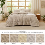 Bedsure Boho Tufted Khaki Comforter King Size, GentleSoft™ 3 Pieces Boho Farmhouse Decor Bedding, Arch Shabby Chic Bedding for All Seasons, 1 Bed Comforter, 2 Pillow Shams, 104x90 Inches Bedsure