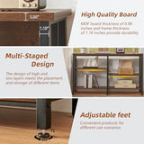 HOMBAZAAR Console Sofa Table, Rustic Entryway Table with Metal Frame and Open Shelves, Industrial Hallway Table with 3 Tier for Entry, Living Room, Foyer,Brown,47 inch HOMBAZAAR