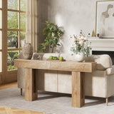 IGERI 70 inch Long Console Table for Entryway - Wood Farmhouse Sofa Tables Behind Couch for Living Room Rustic 10 inch Deep Hallway Entry Way Table Home Decor IGERI