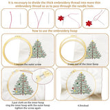 BEUNITONE 4PCS Christmas Tree Embroidery Kit Merry Christmas Stamped Snowflake Pine Tree Needlepoint Kit DIY Adult Beginner Stamped Cross Stitch Kit with Patterns and Instructions