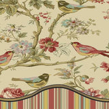 Waverly Charleston Chirp 3 Piece Quilt Set - 100% Cotton Light Weight Bedding with Bed Skirt & Pillow Shams - Twin Papaya Waverly