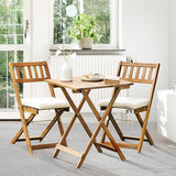 IDZO Heavy Duty 400lbs Capacity Patio Bistro Set 3 Piece Outdoor, Folding Chairs w/Cushion, Square Table - Upgrate 2024 IDZO