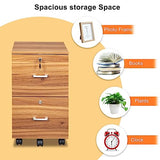 VINGLI 2 Drawer File Cabinet with Lock, Wood Grain Walnut File Cabinet for Letter Size File Folders with Tabs, Under Desk Rolling File Cabinets for Home Office, Mobile Filing Cabinet Printer Stand VINGLI