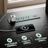 Huuger TV Stand for 65 70 Inch TV, Entertainment Center with Power Outlets and LED Lights, TV Console for Living Room, Media Console with Drawers and Shelves, Black Huuger