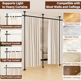 Abiglifty Room Divider Curtain Rod No Drilling, Adjustable 4-10ft(H) 28-114inch(W) Wall Divider for Room Separation, Heavy Duty Floor to Ceiling Tension Curtain Stand, Black Abiglifty
