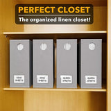 SpaceAid 4 Pack Bed Sheet Organizers and Storage, Foldable Organizer for Linen Closet, Sheets Set Folder Keeper with Window XL (Queen & King Size) Organizing Bedding Container, Gray 91ZDSN-SL01-G4 SpaceAid