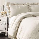 Lush Decor Reyna Ruffle Comforter Set, Full/Queen, Wheat, 3 Piece Cozy Bedding Set Lush Decor