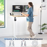 VIVO Electric 60 x 24 in Standing Desk, Memory Height Adjustment, 1B Series, Holds 220 lbs, One-Piece Light Wood Top, White Frame, DESK-KIT-1W6C VIVO