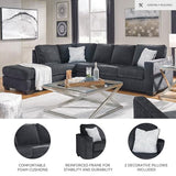 Signature Design by Ashley Altari Urban Left-Arm Facing 2-Piece Sleeper Sectional with Chaise, Loose Seat Cushions, 2 Throw Pillows and Bi-Fold Memory Foam Mattress, Full, Gray Signature Design by Ashley