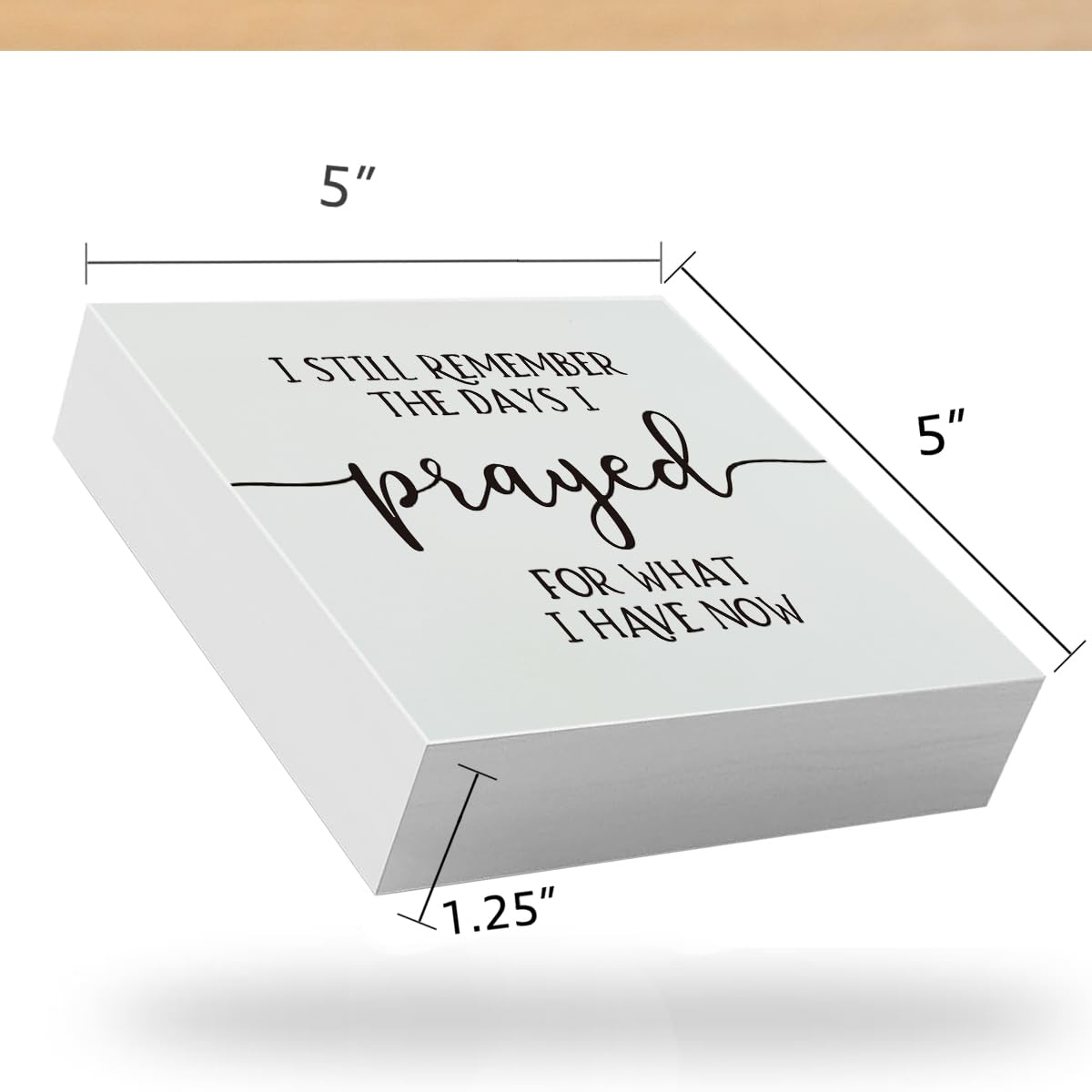 Inspirational Home Wooden Box Sign I Still Remember the Days I Prayed, Motivational Wooden Block Sign for Home Living Room Bedroom Decor, Farmhouse Kitchen Summerjokes