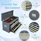 Kirmosal 13-Drawer Tool Chest with Wheels,2 in 1 Detachable Rolling Tool Chests with Drawers,Large Tool Box with Lock,Mobile Steel Tool Cabinet Storage for Warehouse,Garage-Grey&White Kirmosal