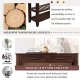 LKTART Solid Wood Console Table Sofa Tables with Drawers and Shelves Small Entryway Table for living room,Decorative,Foyer(42" Espresso) LKTART