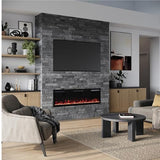 Modern Ember Vibrance 60 Inch Smart Linear Electric Fireplace Insert - Recessed or Wall-Mount, LED Multi-Flame Colors, Alexa/WiFi Enabled - Remote Included - Crystals Modern Ember