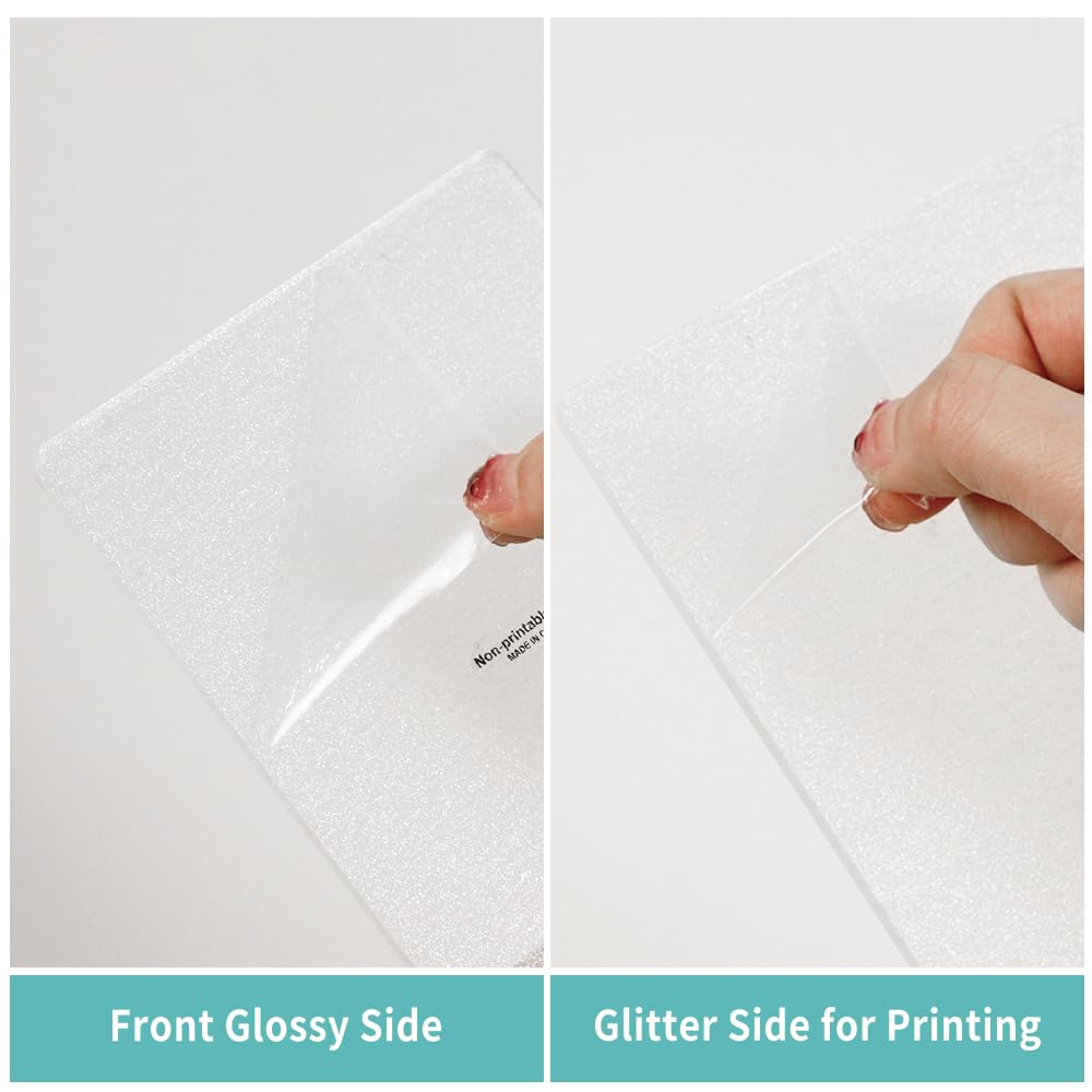 PYD Life 4 Pack Sublimation LED Acrylic Photo Frames Night Lights Glitter Blanks 5" x 7" with Warm Color Light,with Wood Stand for Heat Press Machine Printing PYD Life