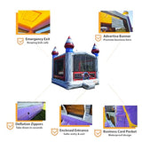 JumpOrange Titanium Commercial Grade Bounce House 13x13 for Kids and Adults (with Blower), Basketball Hoop, Outdoor Indoor, Bouncer Jumper, Birthday Party, Rental Grade, Big Inflatable JumpOrange