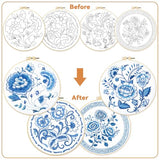 BEUNITONE 4 Set Embroidery Kit for Beginners, Blue Flower Cross Stitch Kits, Needlepoint Kits for Adults with Instructions and Full Kit, Classical Hand Embroidery Patterns for Cloth and Home Decor