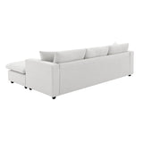 Tmsan 100.4" Modular Sectional Sofa Cloud Couch for Living Room, Modern Convertible L Shaped Couch Set with Ottoman, 4 Seater Polyester Fabric Sofa with 2 Pillows for Apartment Office (White) Tmsan