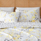 Great Bay Home Floral King Quilt Set with Shams, Yellow Floral Bedding Set, All-Season, Lightweight Bedspread. Reversible. Farmhouse Bedding. (King, Helene) Great Bay Home