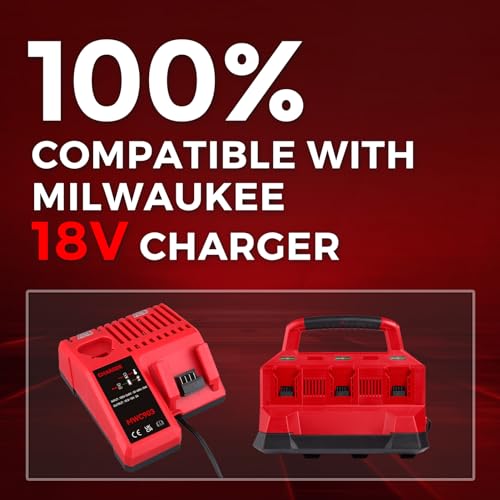 GROWFEAT 2 Pack 7.0Ah M -18 Lithium-ion Replacement for Milwaukee Battery Compatible with Milwaukee M-18 Battery 48-11-1812 48-11-1850 48-11-1852 48-11-1862 for Cordless Power Tools Battery GROWFEAT