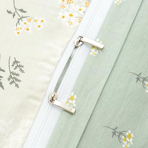 Jane yre Floral Duvet Cover King, Brushed Microfiber 3 Pieces Bedding Set King, Garden Style Flower Pattern Flower Duvet Cover, with Zipper Closure, Luxury Soft Breathable Comfy Jane yre