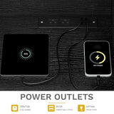 DWVO Kitchen Pantry Storage Cabinet, 64" H Kitchen Hutch Cabinet with Power Outlet, Sliding Racks with Door, Drawers with Doors and 3-Tier External Shelves for Living Room, Dining Area (Black) DWVO