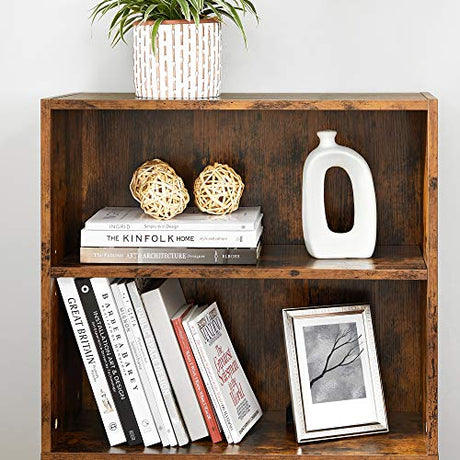 VASAGLE 5-Tier Adjustable Bookshelf in Rustic Brown - Stylish Floor Standing Unit VASAGLE