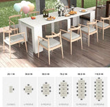 HOMBIX Transformer Table, Expandable Dining Table for 10-12 People, Folding Console Table Space Saving Furniture for Small Apartments, White HOMBIX