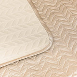 Whale Flotilla Silky Soft Satin Quilt King Size, Luxury Reversible Lightweight Bedspreads Covelets for All Seasons, Leaf Stitched Pattern Bedding Set with Satin Pillowcases, Champagne Whale Flotilla
