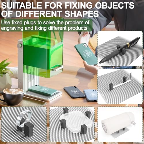 YIBEICO Upgraded Laser Engraving Cutting Platform for xTool F1,Aluminum Laser bed with The Groove Design, with 10 Positioning Plug, Enables L-Shaped Alignment, Prevent Warping YIBEICO